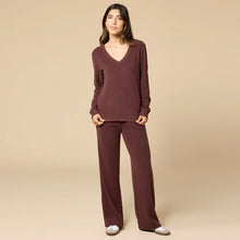 Load image into Gallery viewer, Softies Vintage Velvet V Neck with Wide Leg Pant