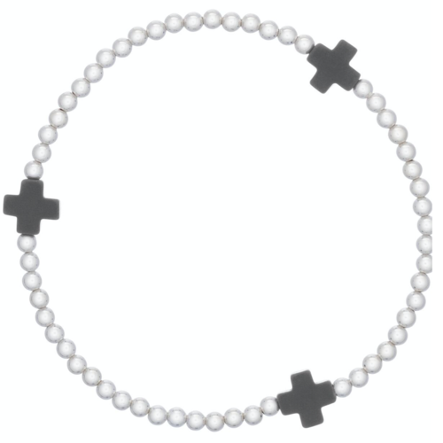 Signature Cross 3mm Gold Bracelet - Onyx main image 0