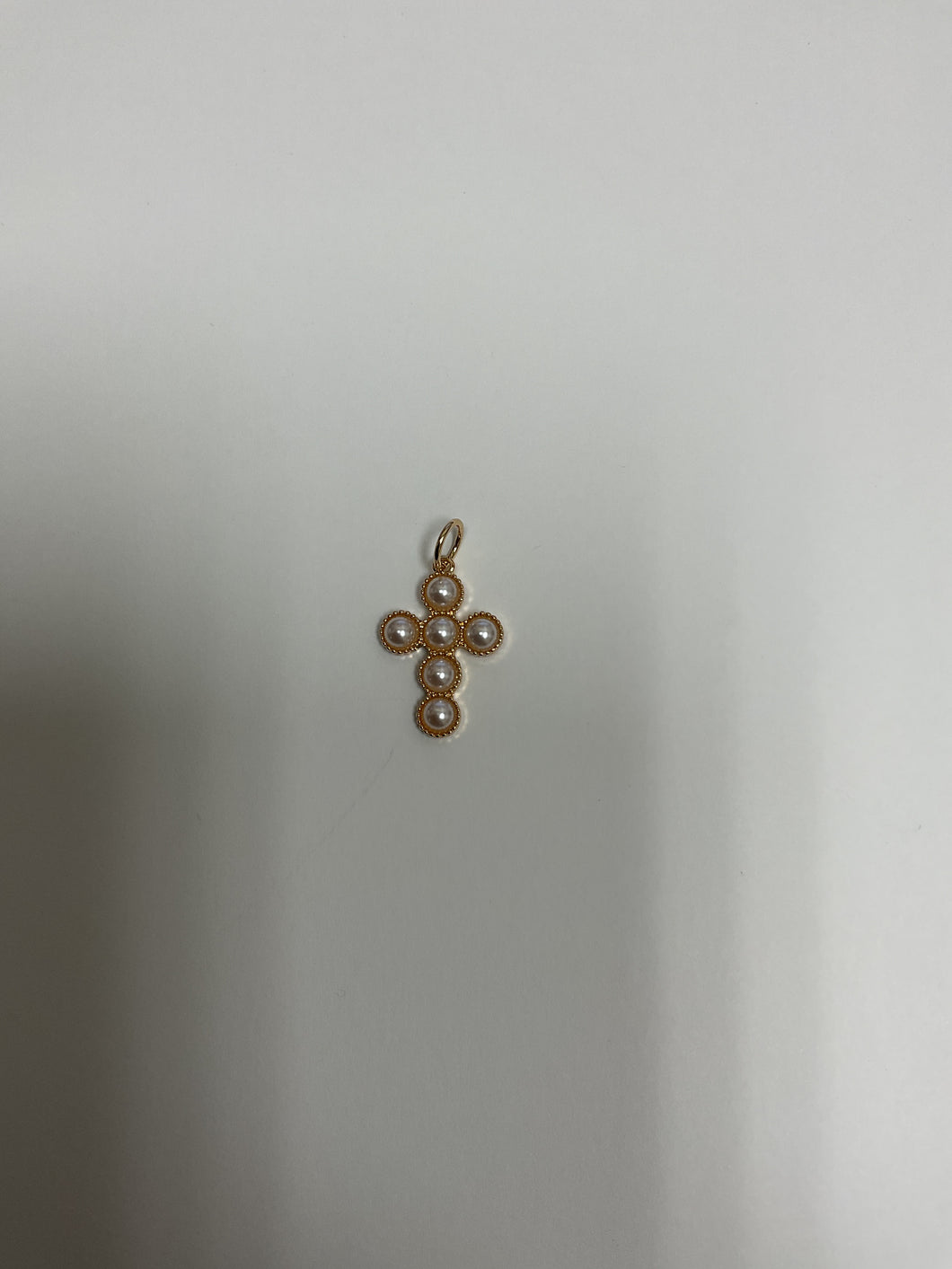 Pearl Cross Charm