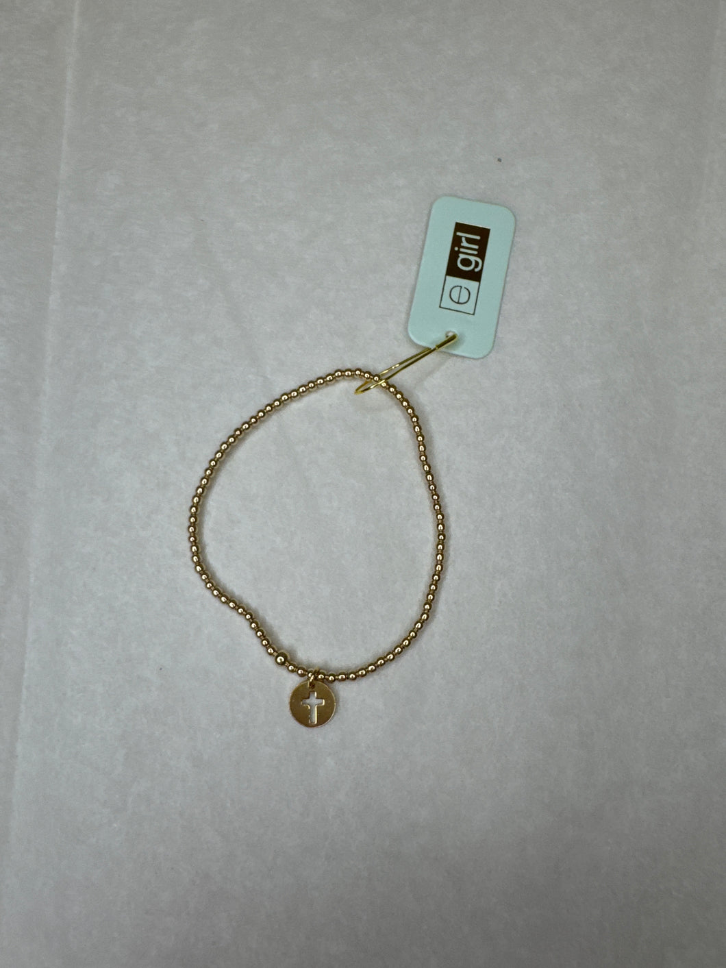 egirl Classic Gold 2mm Bead Bracelet Blessed Small Gold Disc