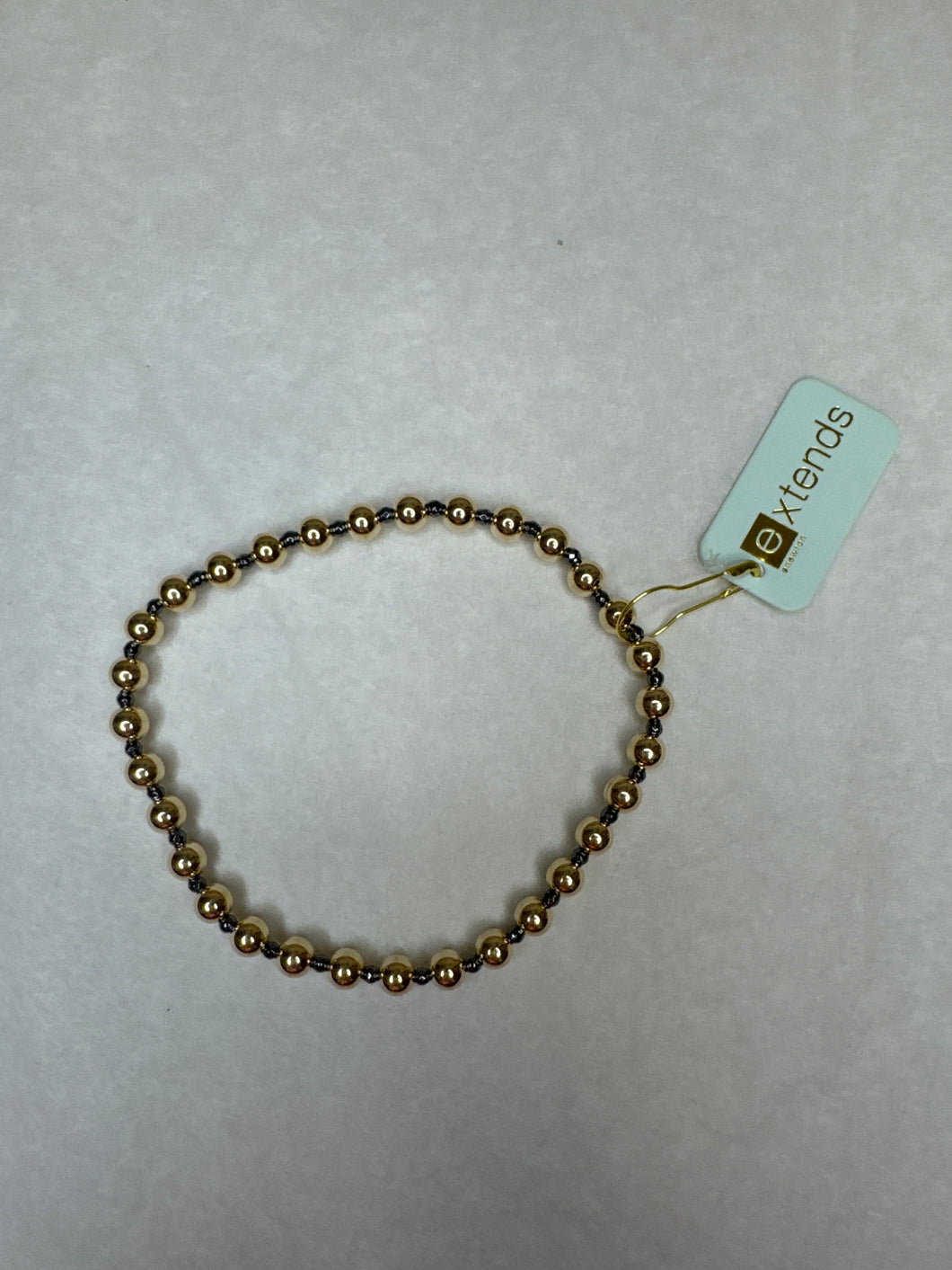 Extends Faceted Hematite Grateful Pattern 5mm Bead Bracelet