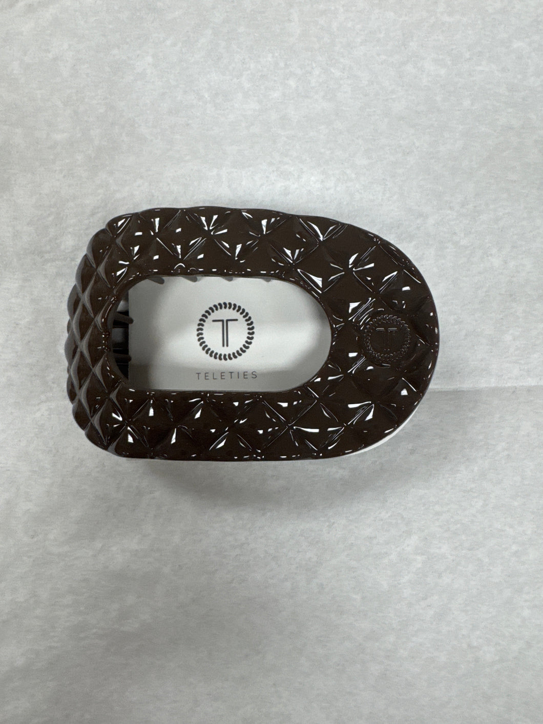 Truly Taupe Quilted Medium Flat Round Hair Clip