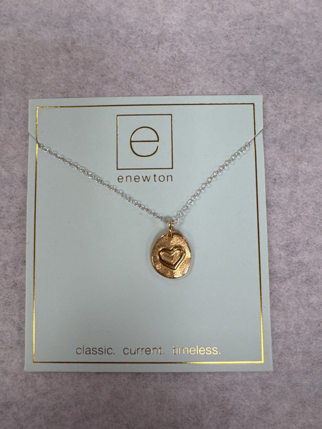 16” Necklace Sterling Mixed Metal Inspire Love Small Gold Charm