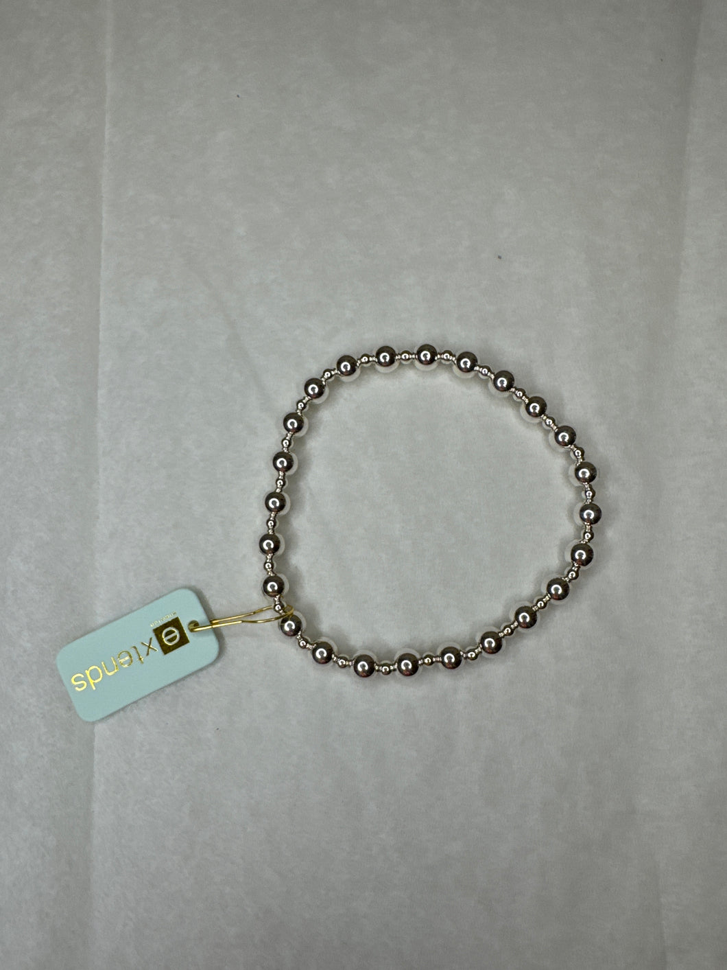 Extends Classic Grateful Pattern 6mm Bead Bracelet Sterling