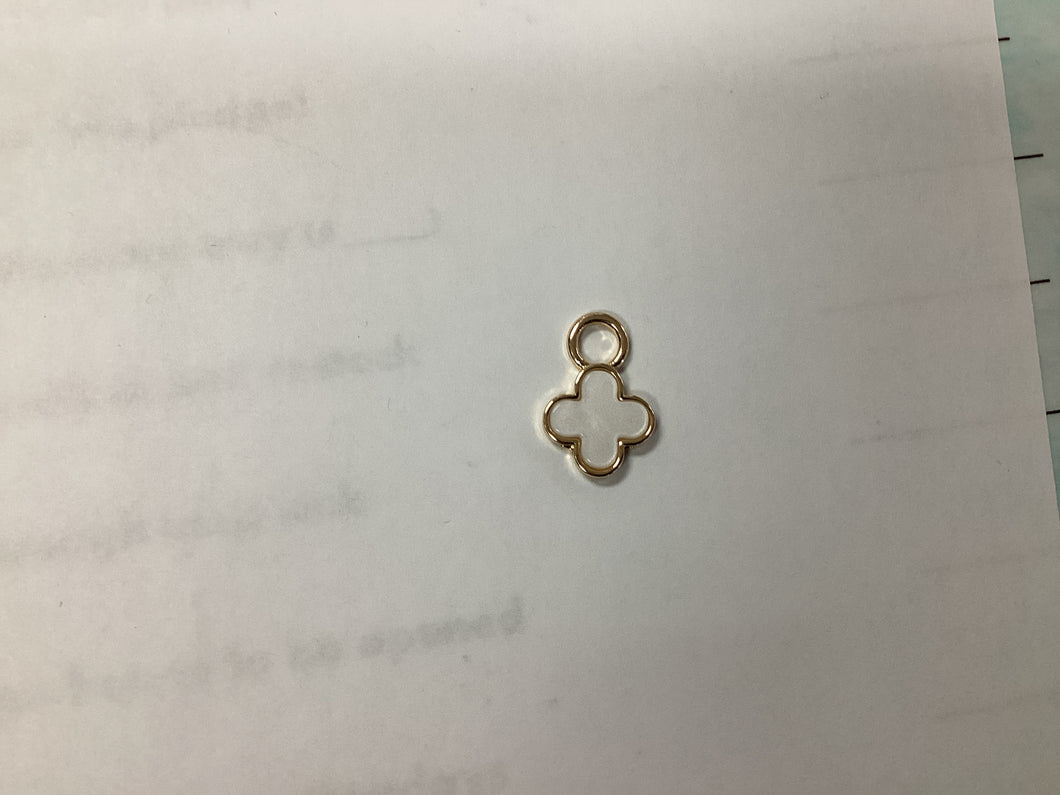 Marbled Enamel Clover White