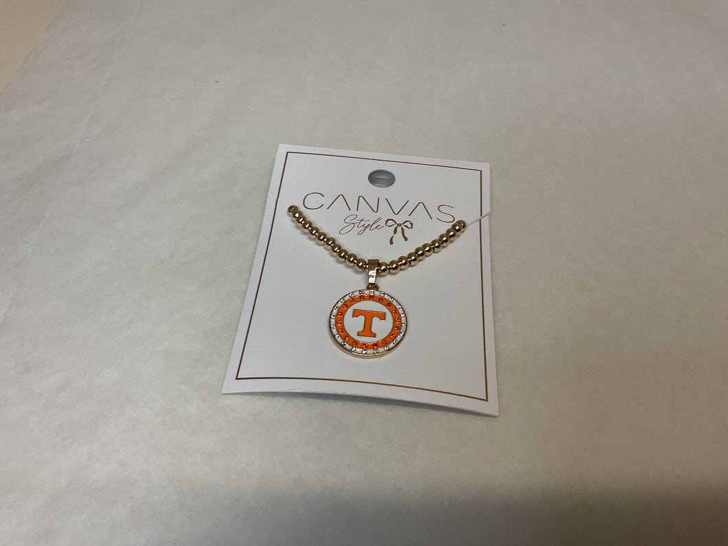 Tennessee Vols Pave Disc Necklace