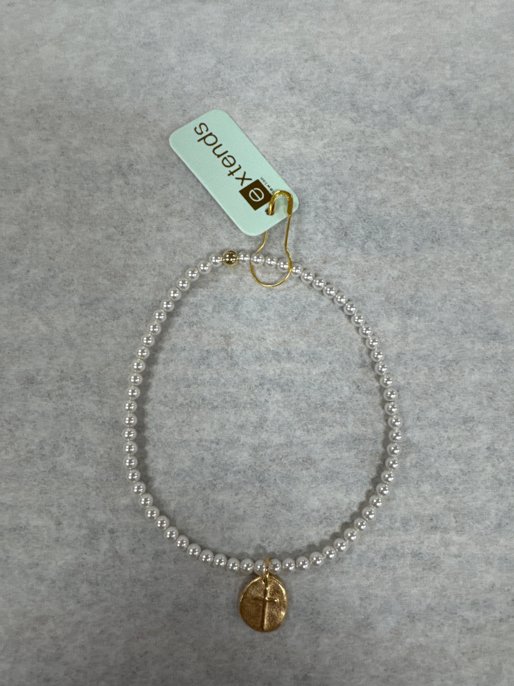 Extends Classic Pearl Bead Bracelet Inspire Small Gold Charm