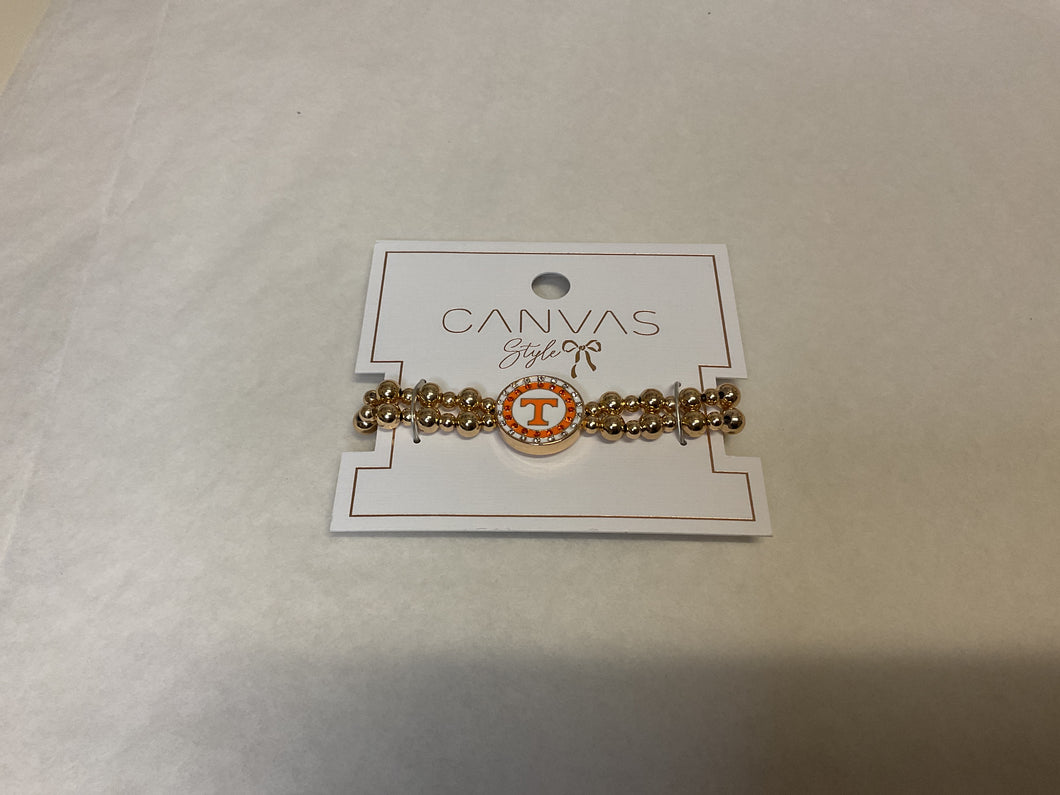 Tennessee Vols Pave Disc 2 Row Stretch Bracelet