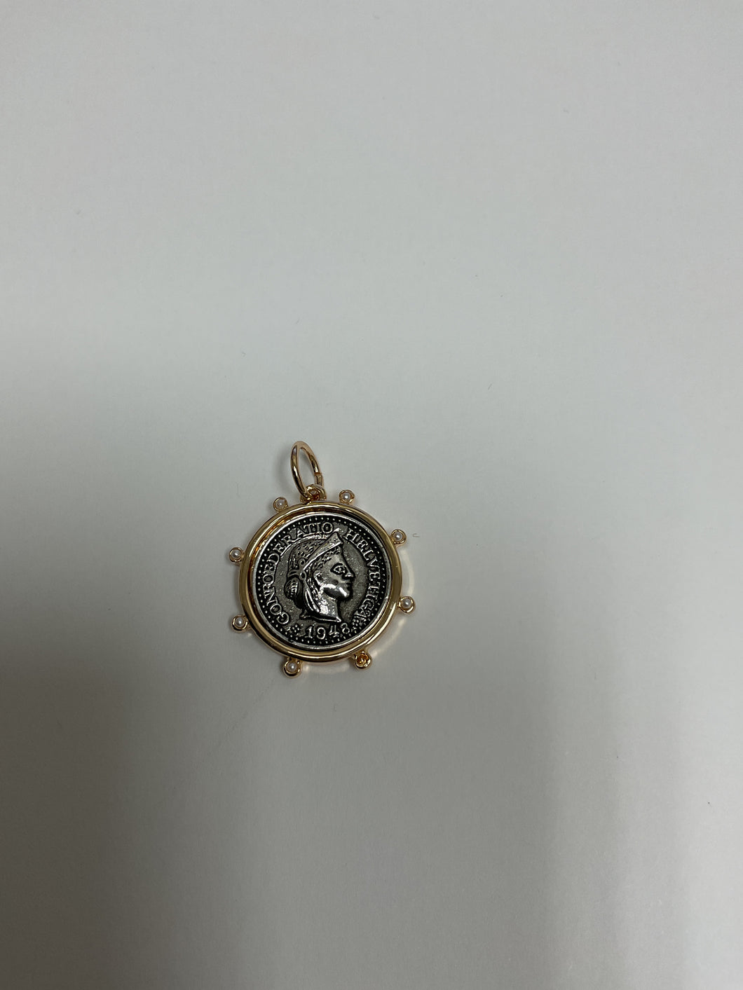 Studded Coin Charm