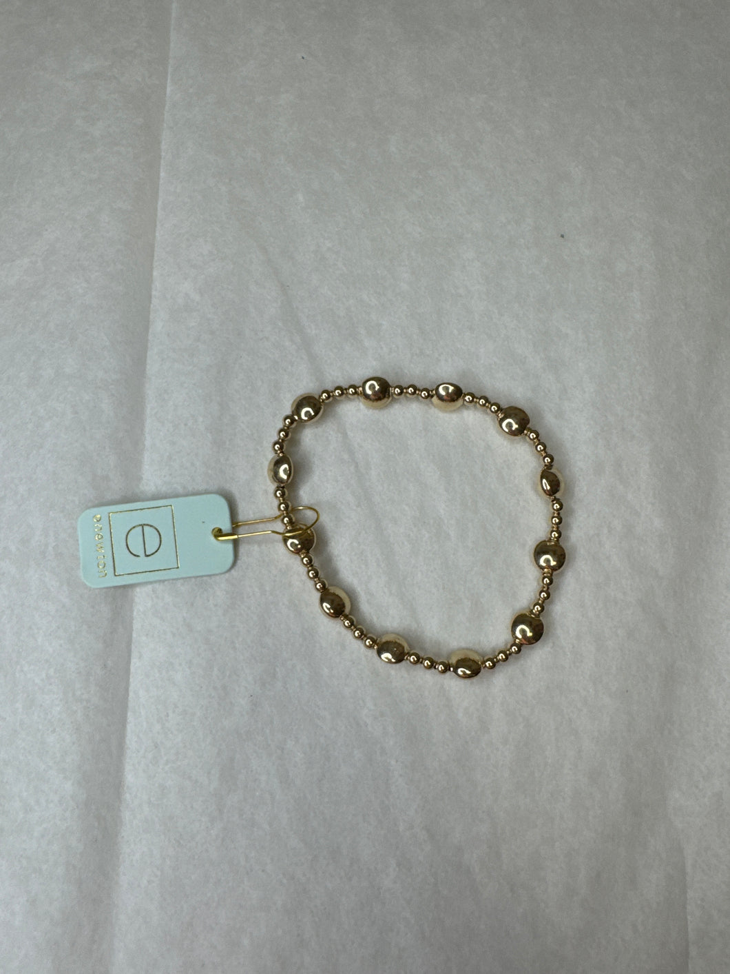 Honesty Gold Sincerity Pattern 6mm Bead Bracelet