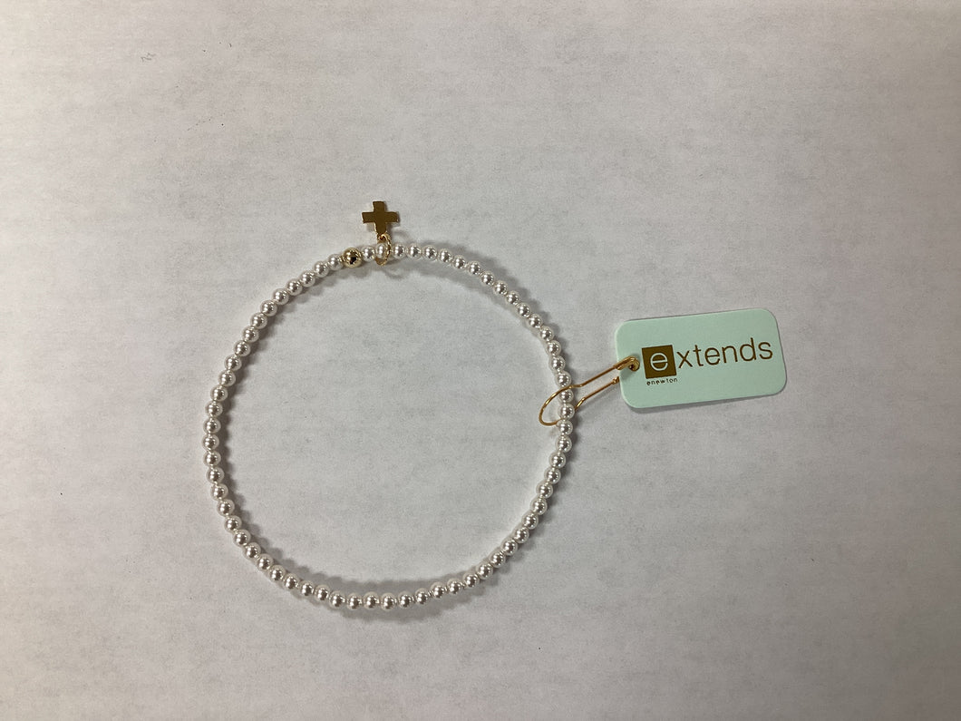 EXTENDS Classic Pearl 3MM Signature Cross Gold