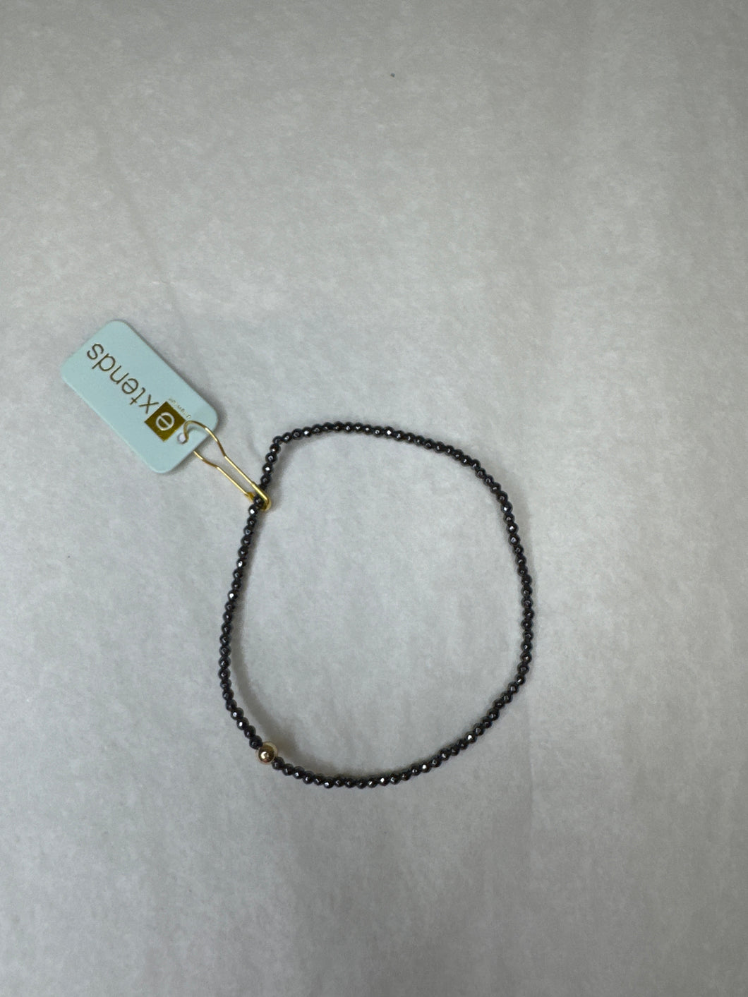 Extends Faceted Hematite 2mm Bead Bracelet