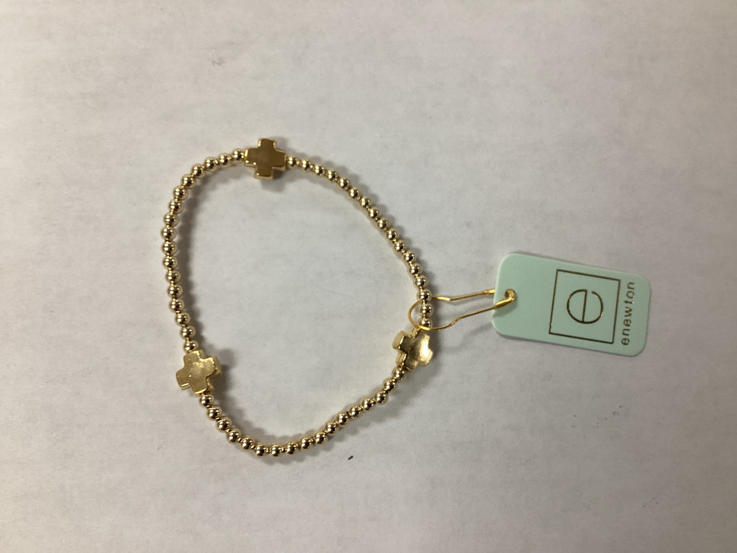 E Newton Signature Cross Gold Bracelet