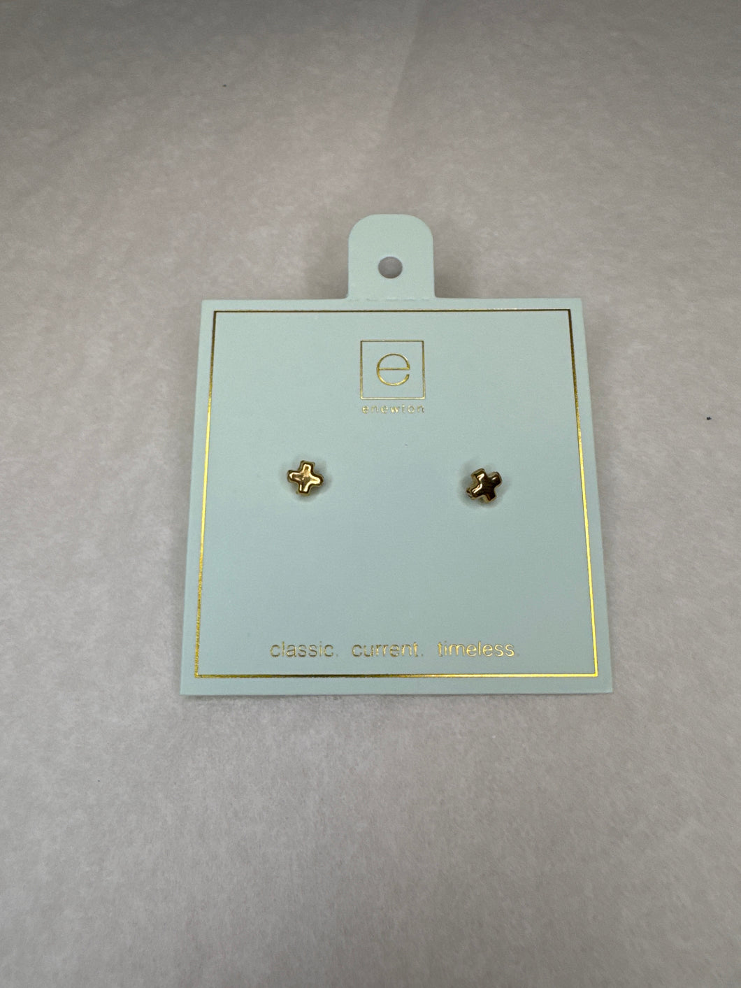 Signature Cross Small Gold Stud