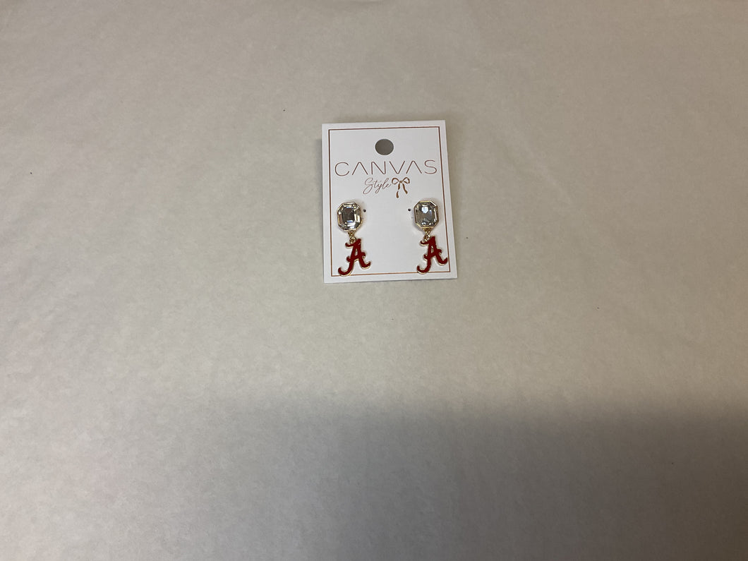 Alabama Crimson Tide Rhinestone Earrings