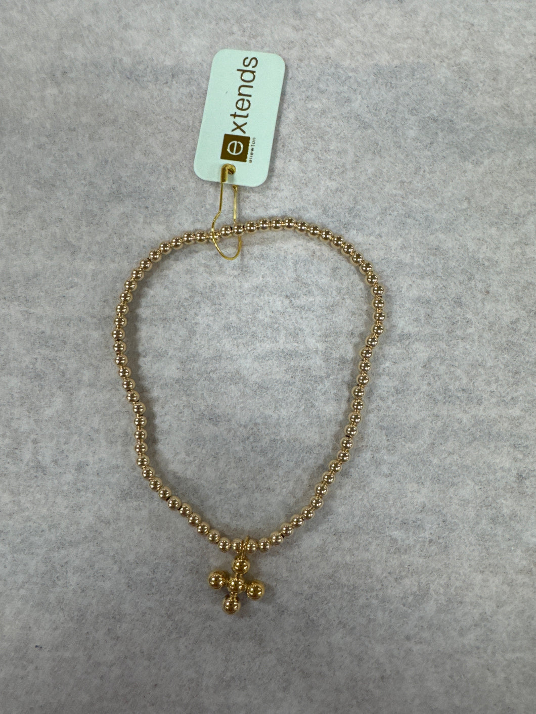 Extends Classic Gold Beaded Signature Cross