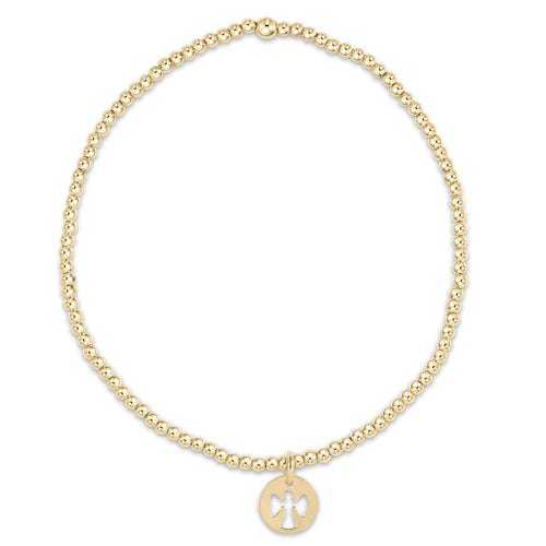 E Newton Classic Gold 2mm Guardian Angel Bracelet