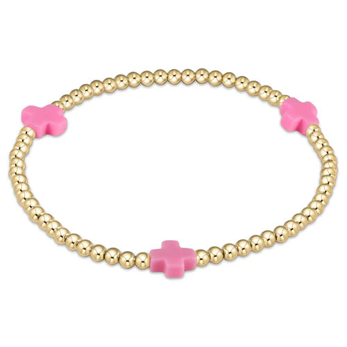 E Newton EXTENDS Signature Cross Bright Pink Bracelet