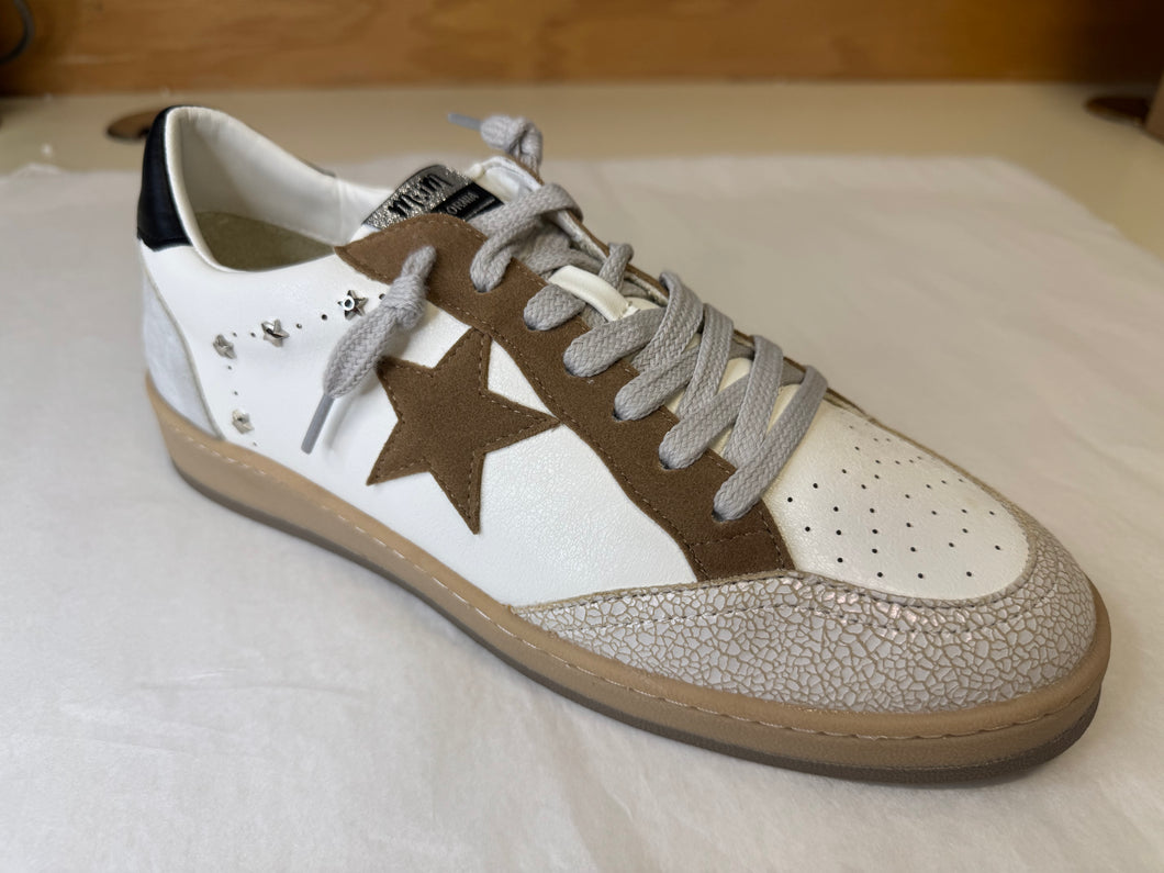 Avery White Khaki Star Shoe