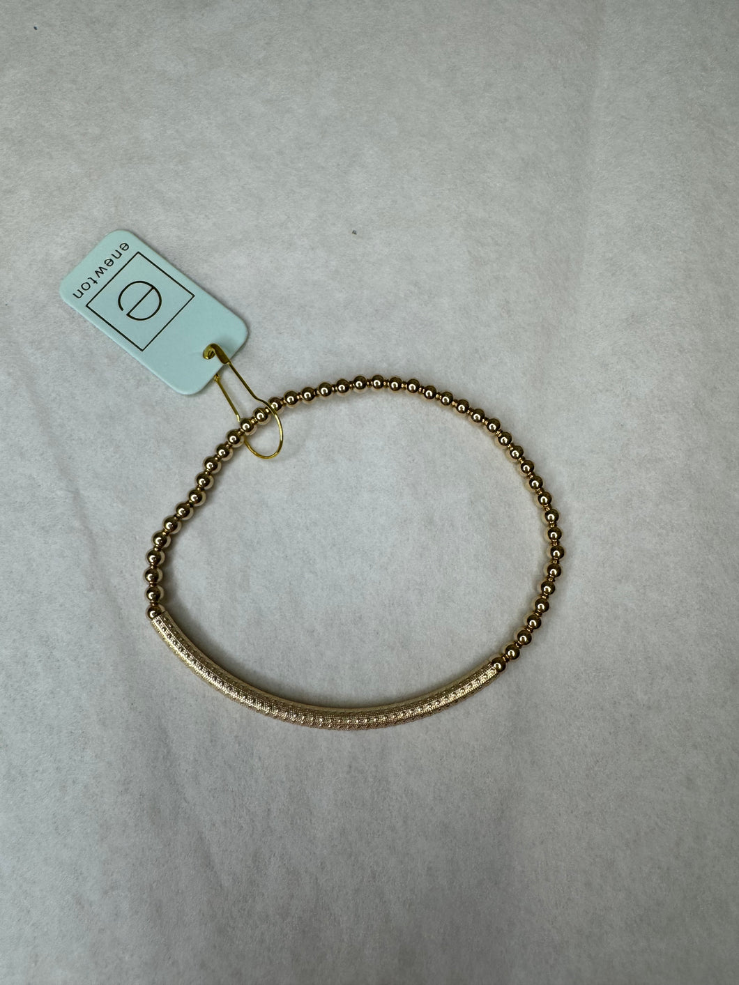Classic Gold 3mm Bead Bracelet- Bliss Bar Textured