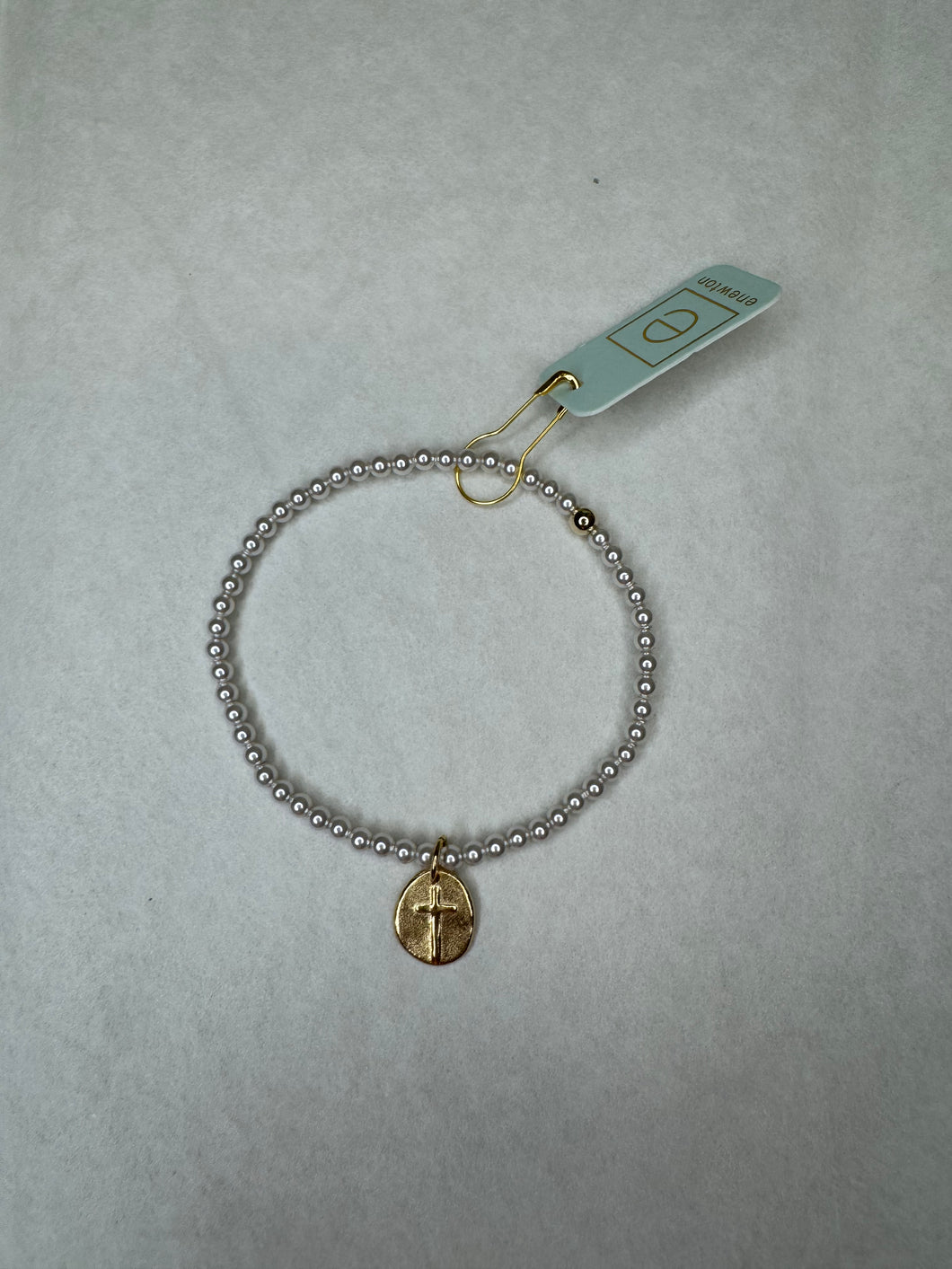 Classic Pearl 3mm Bead Bracelet Inspire Small Gold Charm