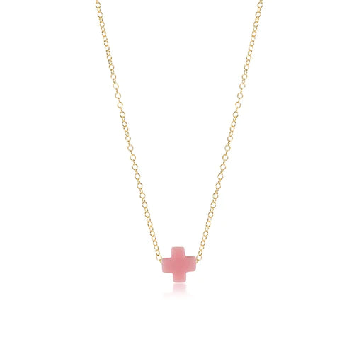 E Newton Signature Cross Pink Necklace