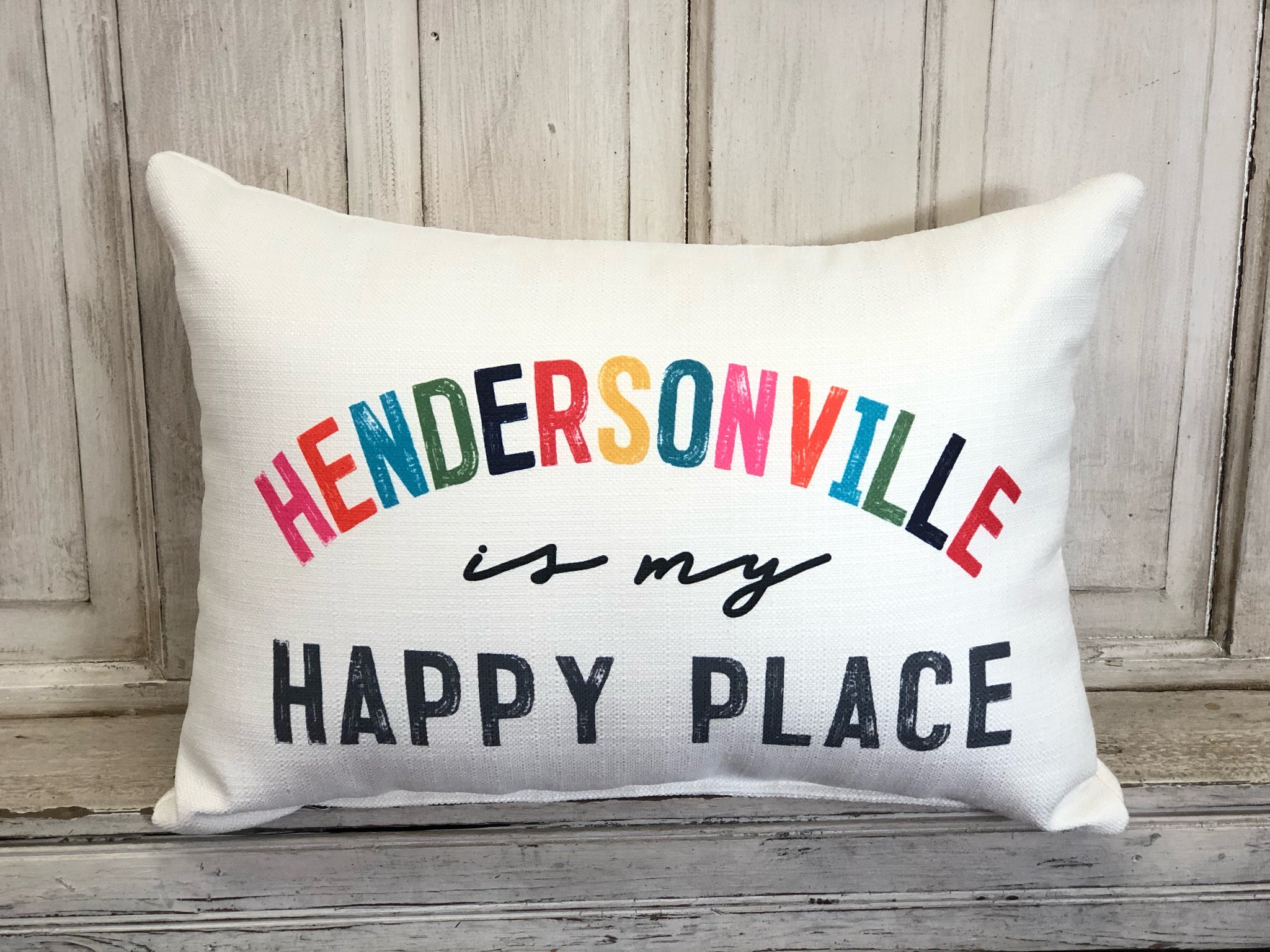 Colorful Happy Place Pillow