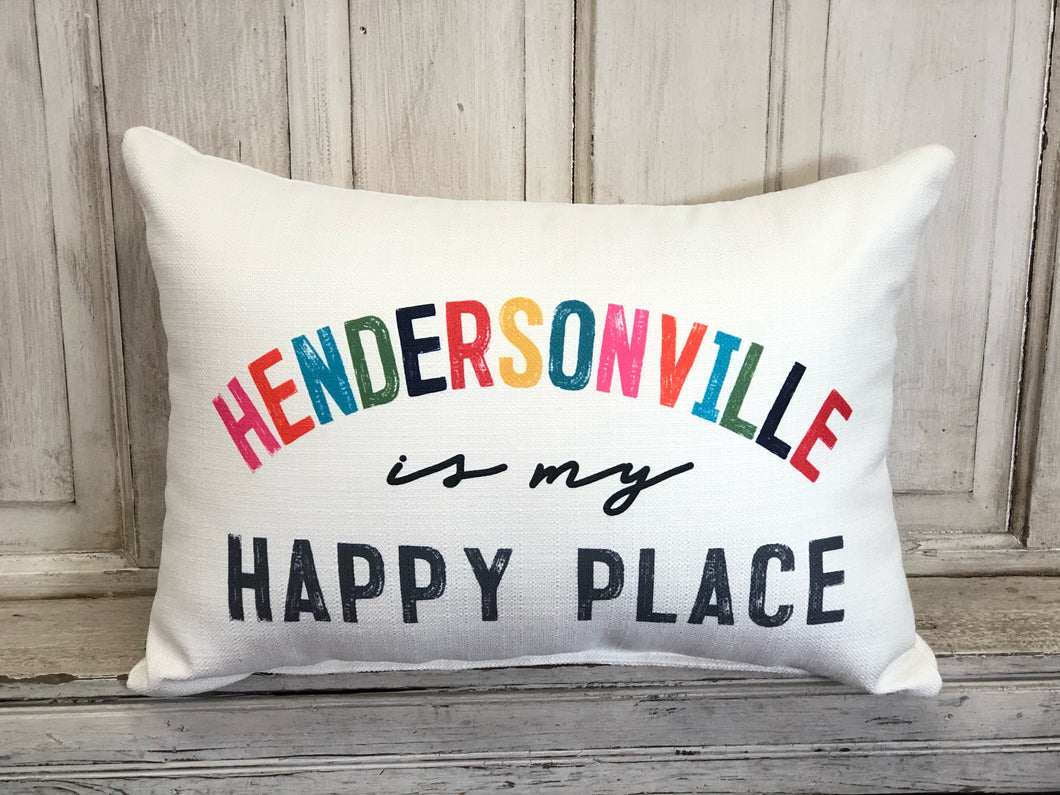 Colorful Happy Place Pillow - Red Tulip Gifts