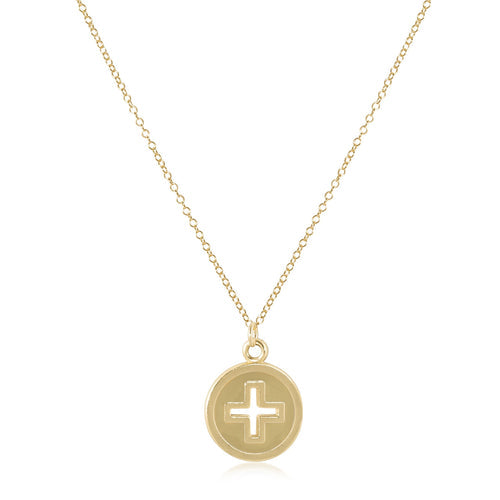 E Newton 16' Gold Cross Disc Necklace