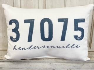 Grey Zip Code Pillow - Red Tulip Gifts